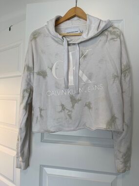 Calvin Klein Tie Die Cropped Hoodie